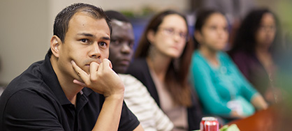 student listening