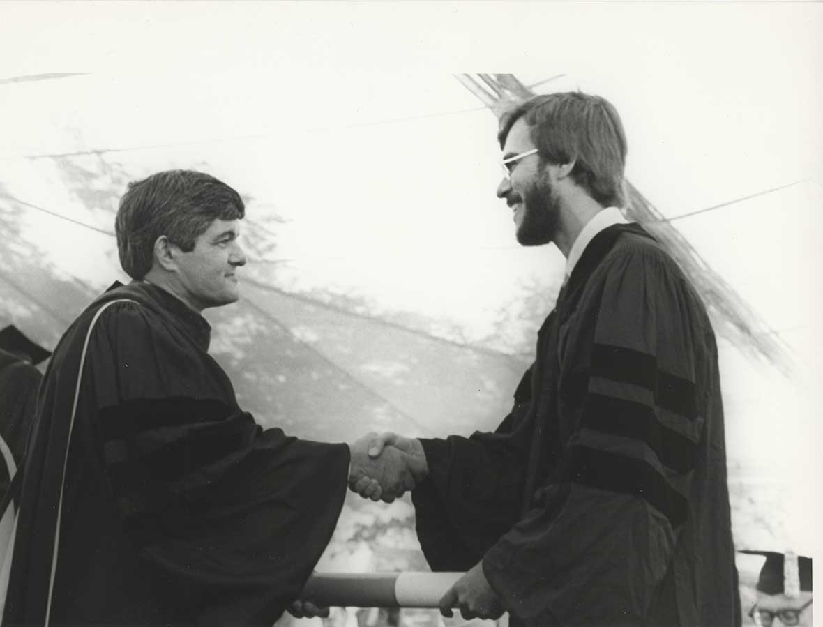AECOM Graduation, Dean Ephraim Friedman and Dr. Fulop, 1980