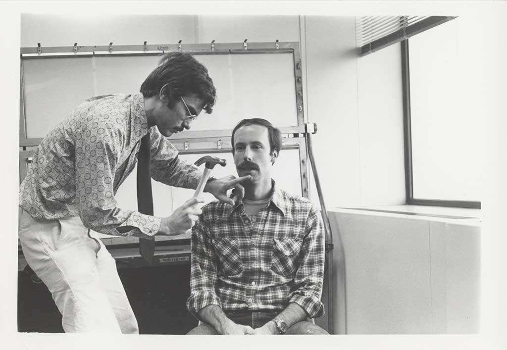 Learning Physical Examination, AECOM, 1978 (Dr. Fulop and Thomas Coffee, M.D. ’80)