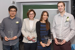 Marmur Award recipients (from left): Dachuan Zhang, Veronika Miskolci, Fanny Cazettes and Philip Campbell