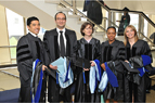 Ph.D. graduates Joseph Abrajano, Ersin Unal, Charlotte Grove, Colleen Lawhorn, and Stacey Reeber