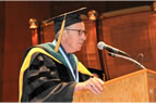 Louis Aledort, MD '59 addressing the graduates of the Class of 2009