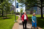 Jeffrey Rudikoff, MD '64 and Theresa Maresca, MD '84 on campus tour