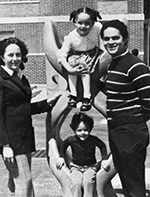 Roger Duvivier with his wife, Edna, and their two children