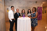 Student Mental Health Center advisory board members enjoy the reception with Joseph Battaglia, M.D., second from left, and Allison Ludwig, M.D., center. At far left is third-year medical student Yashesh Parekh. At far right are second-year medical students  Tram Nguyen and Kristin Williams.