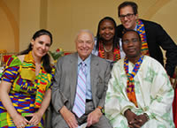 From left (seated) Drs. Diana Wolfe, Irwin R. Merkatz and Alex Boafo; (standing) Drs. Kafui Demasio and Peter Klatsky