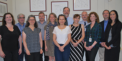 IDDRC researchers and CHAM physicians meet periodically with parents of children with rare diseases to gain insights into issues and ideas for their investigations. Pictured (from left): Monica Coenraads, Robert Marion, M.D., Michelle Gavens, Vytautas Verselis, Ph.D., Sophie Molholm, Ph.D., Paola Jordan, Steven Walkley, Ph.D., Bernice Morrow, Ph.D., Craig Branch, M.D., Melissa Wasserstein, M.D., Phil Marella and Sheila Kambin 