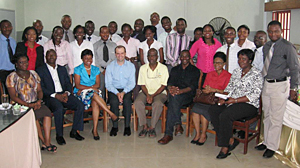 Drs. Agalliu and Adedimeji at front, near center, with members of UCH's department of community medicine.