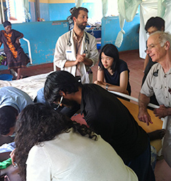 Dr. Paccione during rounds at the hospital in Kisoro