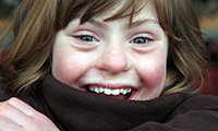 Grace, a young girl with Down's syndrome.
