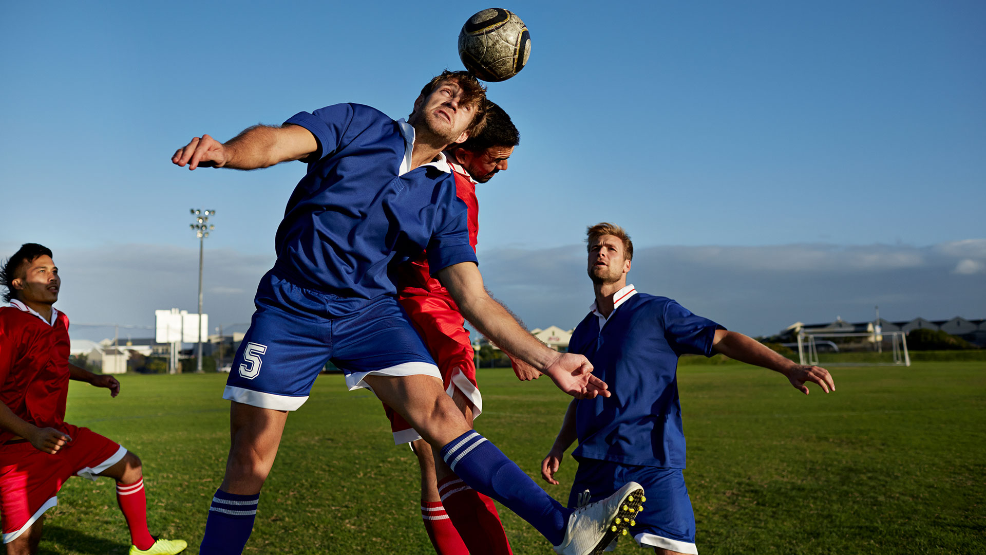 A football is someone. Схватка футболистов. Two Soccer Player.