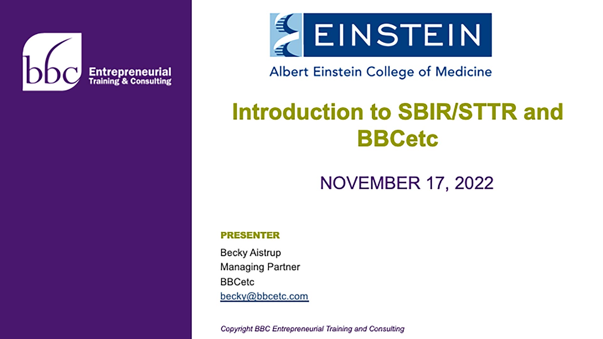 SBIR/STTR Funding Overview For Faculty