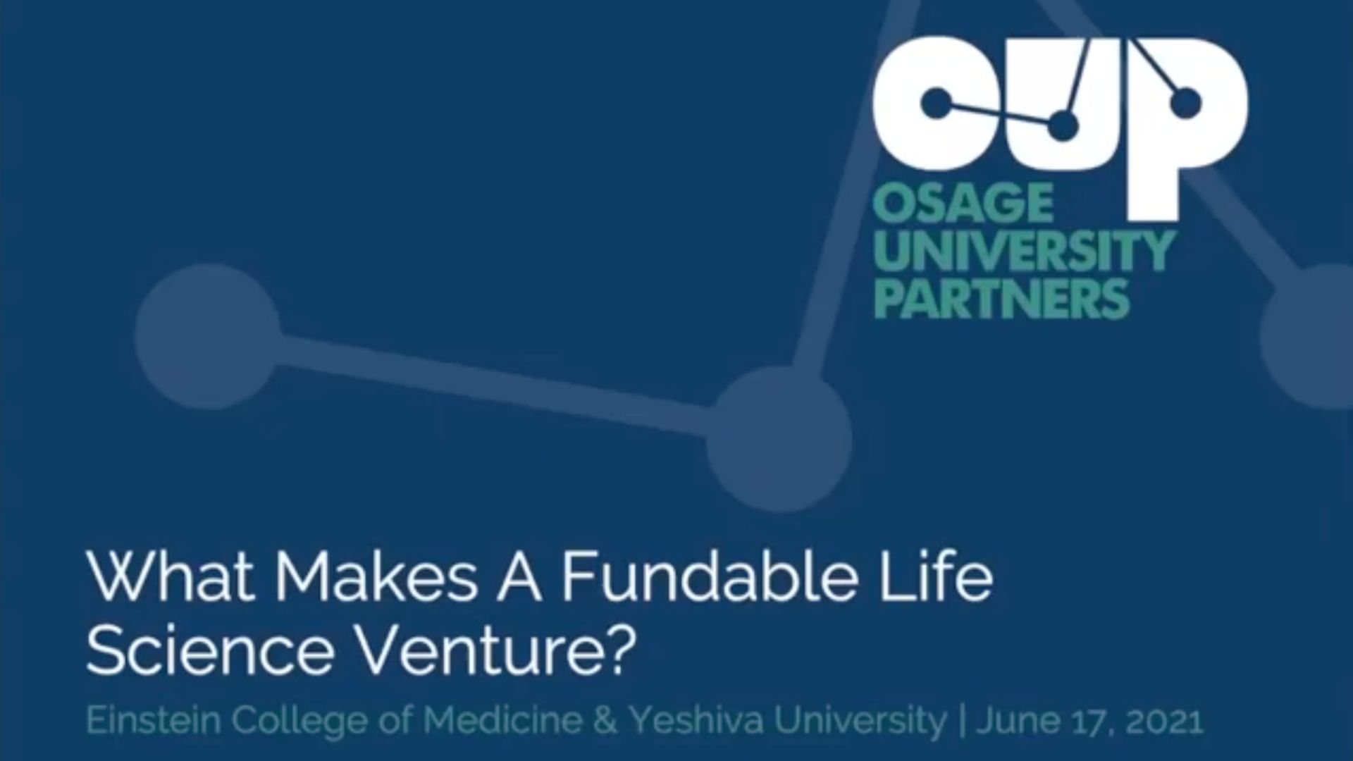 What Makes a Fundable Life Science Venture?