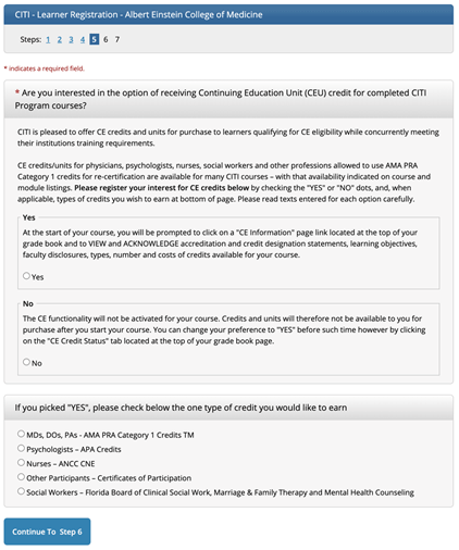 CITI CEU Credits Screenshot